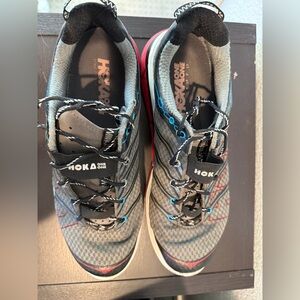 Hoka Gray and Black Knit Sneakers
